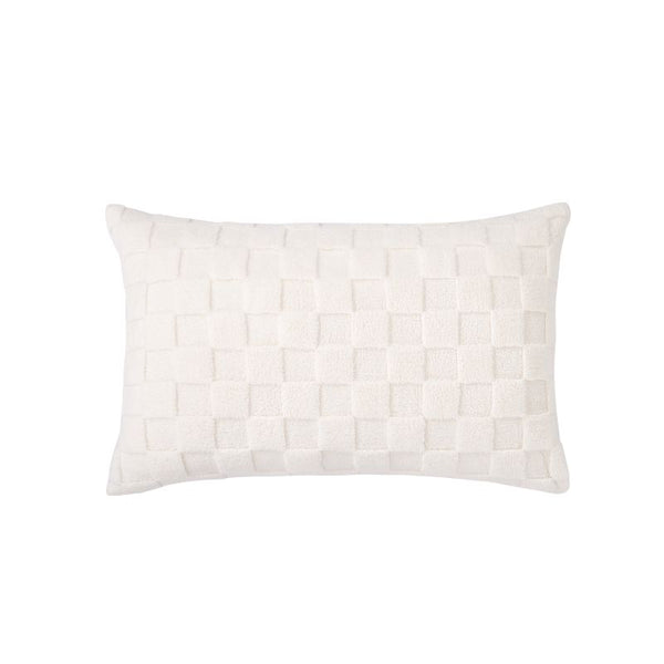 Morgan and Reid Checkered Cream Snuggle Fleece Pillowcase Pair