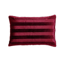 Morgan and Reid Cherry Red Velvet Stripe Crushed Snuggle Fleece Pillowcase Pair