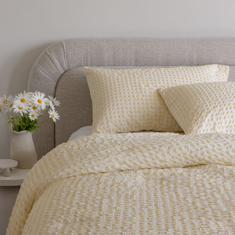 Morgan and Reid Gingham Lemon Butter Comforter Set