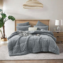 Morgan and Reid Grey Spec Snuggle Fleece Comforter Set