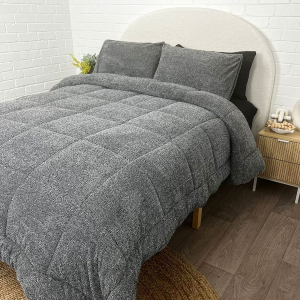 Morgan and Reid Black White Snuggle Fleece Comforter Set