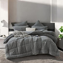 Morgan and Reid Steel Charcoal Snuggle Fleece Comforter Set