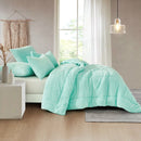Morgan and Reid Mint Snuggle Fleece Comforter Set