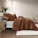 Morgan and Reid Mocha Snuggle Fleece Comforter Set