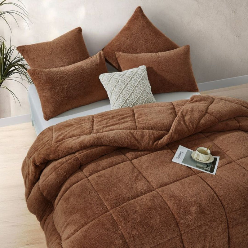 Morgan and Reid Mocha Snuggle Fleece European Pillowcase Pair
