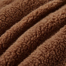 The Morgan and Reid Mocha Snuggle Fleece European Pillowcase Pair features a square design with a soft, textured brown fleece surface, shown against a white background.