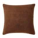 The Morgan and Reid Mocha Snuggle Fleece European Pillowcase Pair features a square design with a soft, textured brown fleece surface, shown against a white background.