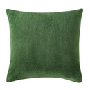 The Morgan and Reid Jungle Snuggle Fleece European Pillowcase Pair features a deep green, soft textured fabric inspired by Jungle Snuggle Fleece, shown here against a white background.
