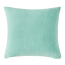 The Morgan and Reid Mint Snuggle Fleece European Pillowcase Pair features ultra-soft, textured fleece in light turquoise, shown against a white background.