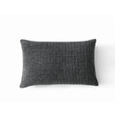 A rectangular, dark gray textured pillow is shown against a white background, ideal for cosy bedding. Pair it with the Morgan and Reid Black White Snuggle Fleece Pillowcase Pair for style and comfort.