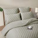 Morgan and Reid Checkered Soft Sage Snuggle Fleece Comforter Set