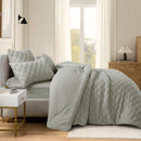 Morgan and Reid Checkered Soft Sage Snuggle Fleece Comforter Set