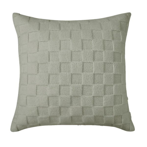 Morgan and Reid Checkered Soft Sage Snuggle Fleece European Pillowcase Pair