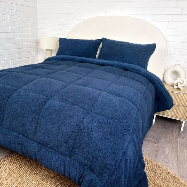 Morgan and Reid Midnight Blue Snuggle Fleece Comforter Set