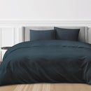 Close-up of Corduroy Ribbed Navy fabric showing soft ribbed detail.