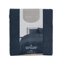 Close-up of Corduroy Ribbed Navy fabric showing soft ribbed detail.