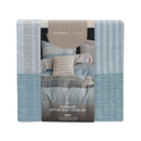 Close-up of Hampshire Blue fabric showing cotton texture and cool tones.