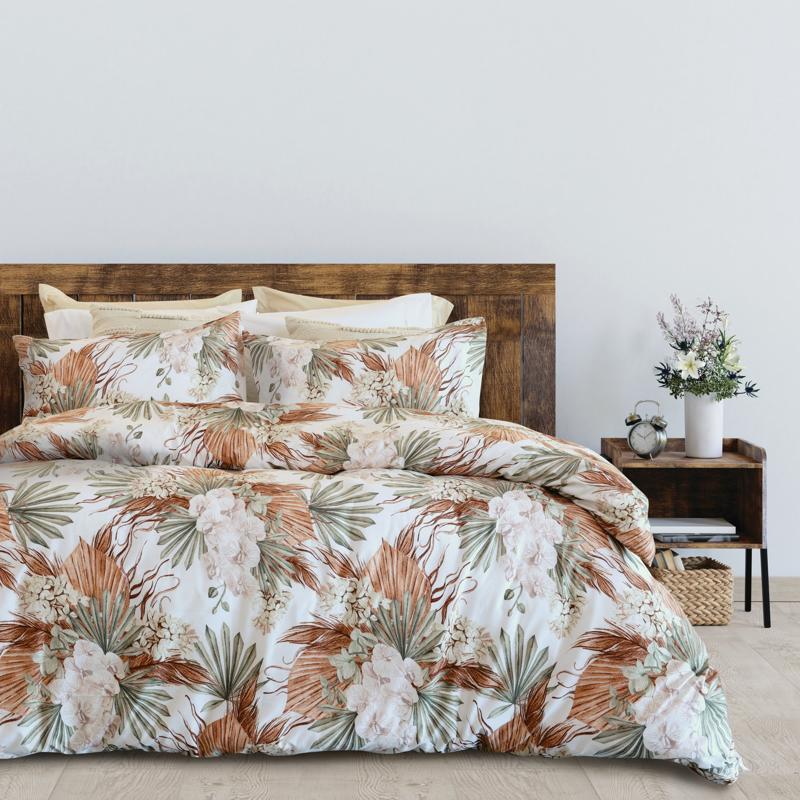 Tropical Odyssey Living Nusa Dua Comforter bringing warm, relaxed style to a modern Australian home.
