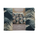 Seminyak Sunwashed Comforter Set in a warm-toned bedroom with woven pendant light.