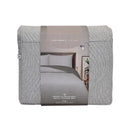 Modern bedroom featuring Odyssey Living Soho Silver Quilt Cover in cool grey tones.