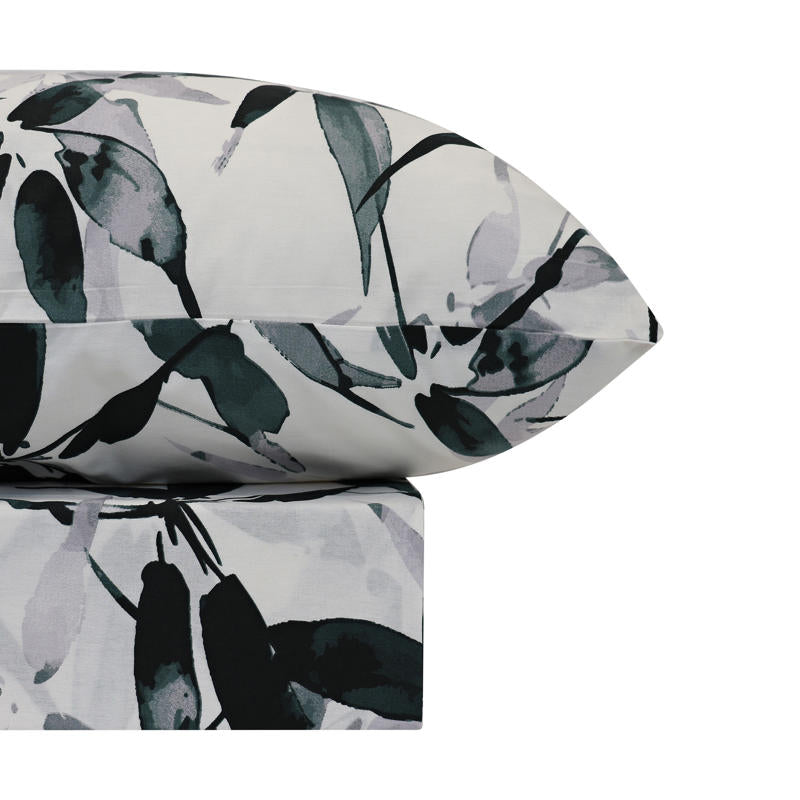 Bedroom featuring Odyssey Living Vietnam Cotton Quilt Cover Set with natural green tones.