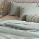 sage green corduroy comforter spanning video