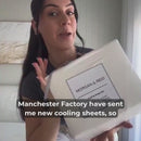 Video of a lady speaking about cooling sheets