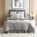 Renee Taylor Comfort T’s Organic Cotton Jersey Quilt Cover with matching pillowcases in Charcoal.