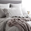 Renee Taylor Comfort T’s Organic Cotton Jersey Quilt Cover with matching pillowcases in Charcoal.
