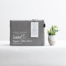 Renee Taylor Comfort T’s Organic Cotton Jersey Quilt Cover with matching pillowcases in Charcoal.