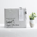 Renee Taylor Comfort T’s Organic Cotton Jersey Quilt Cover with matching pillowcases in Grey Marle.