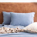 Renee Taylor Comfort T’s Organic Cotton Melange Jersey Ink Pillowcase set on a bed with soft textures.