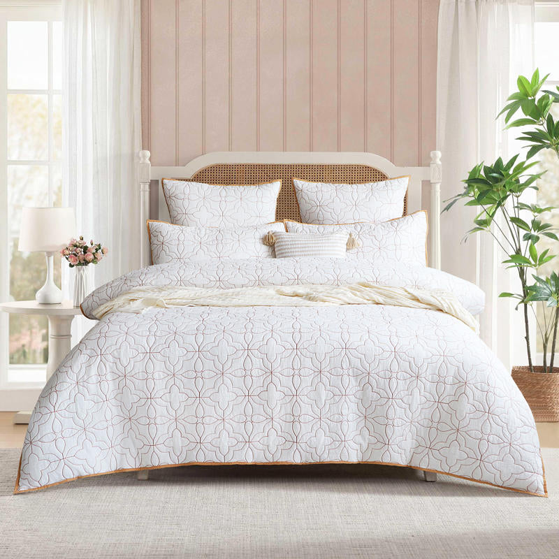 Renee Taylor Solaris Quilted European Pillowcase with elegant geometric texture.
