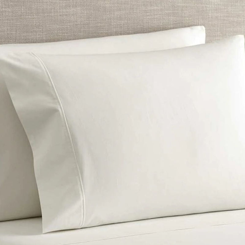 white crisp cotton pillow case