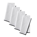 Vintage Design Atelier White with Black Edge Linen Cotton Napkins Set of 4.