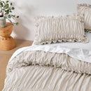 Vintage Design Haven Natural Washed Cotton Quilt Cover styled on bed.