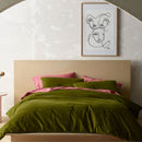 Vintage Design Cotton Velvet Mossy Road Quilt Cover Set