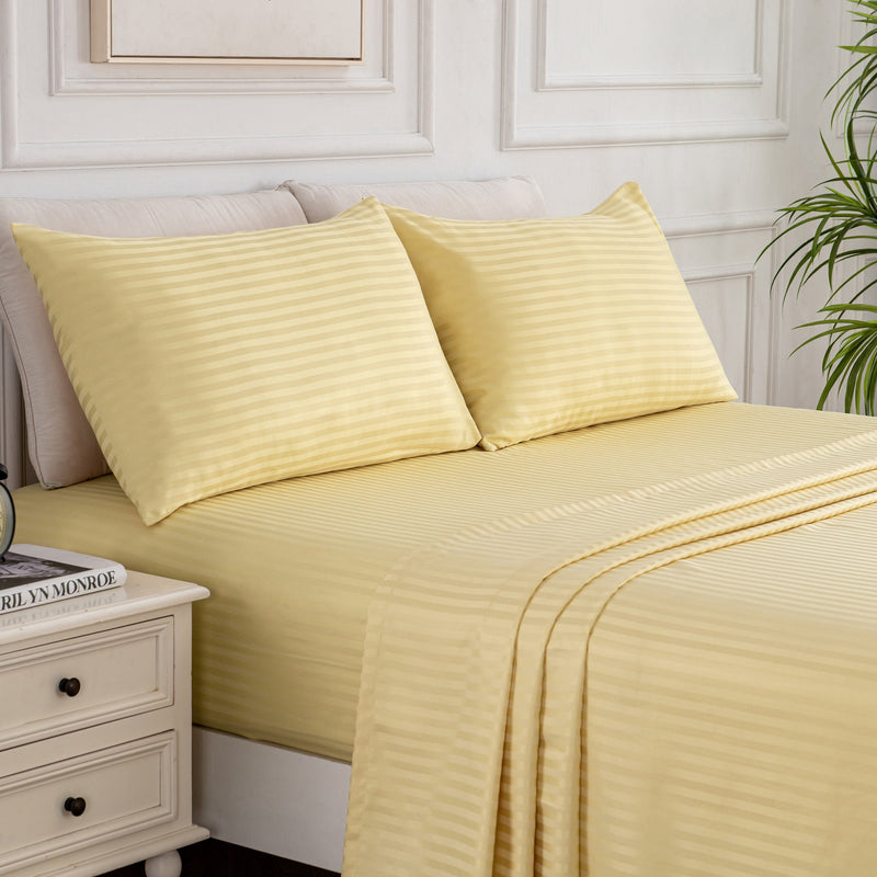 Linenova Brushed Microfibre Striped Bed Sheet Set