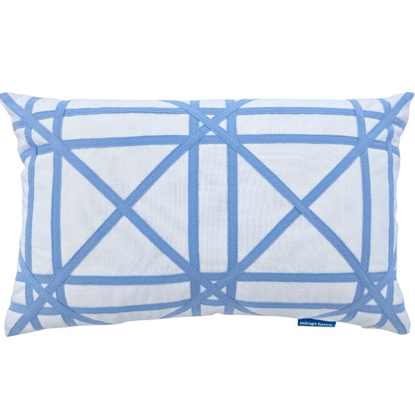 Mirage Haven Zara Braids Crosses Light Blue 30x50cm Cushion Cover