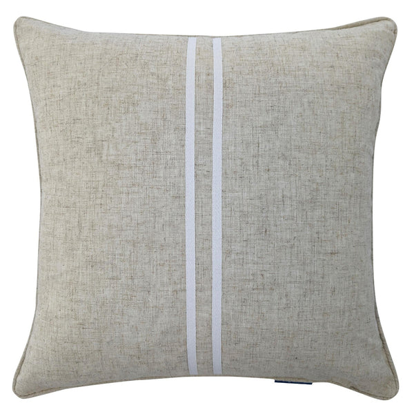 Mirage Haven Rays Twin Stripe Linen and White 50x50cm Cushion Cover