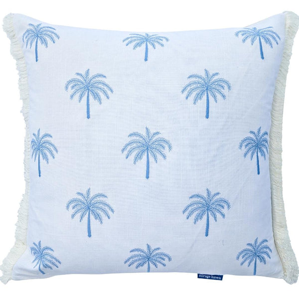 Mirage Haven Bay Palm Tree Light Blue 50x50cm Cushion Cover