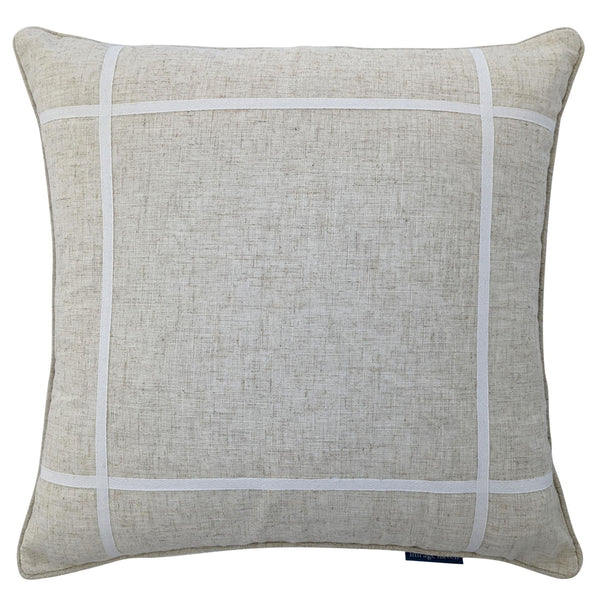 Mirage Haven Oliver Crisscross Linen and White 50x50cm Cushion Cover