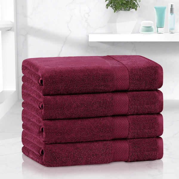 Linenova 650GSM Cotton Bath Towel 4 Piece Pack