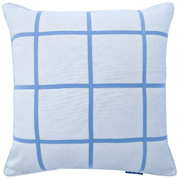 Mirage Haven Miller Windowpane Blue and White 50x50cm Cushion Cover