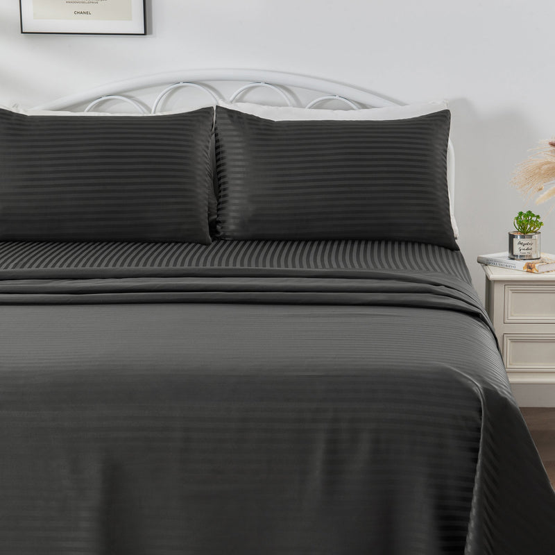 Linenova Brushed Microfibre Striped Bed Sheet Set