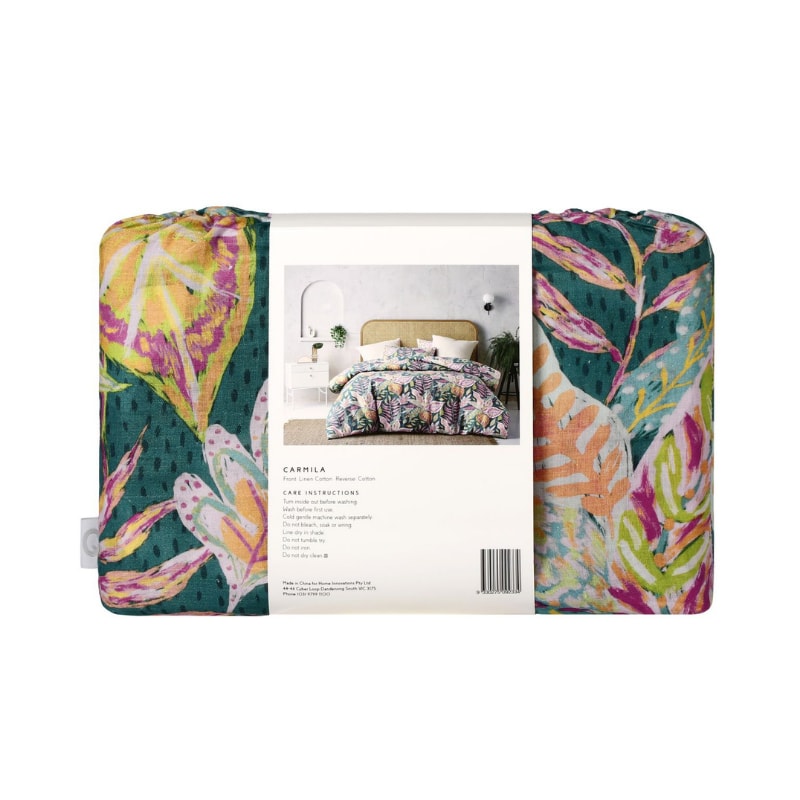 Accessorize Carmila Linen Cotton Printed Quilt Cover Set (6721449361452)