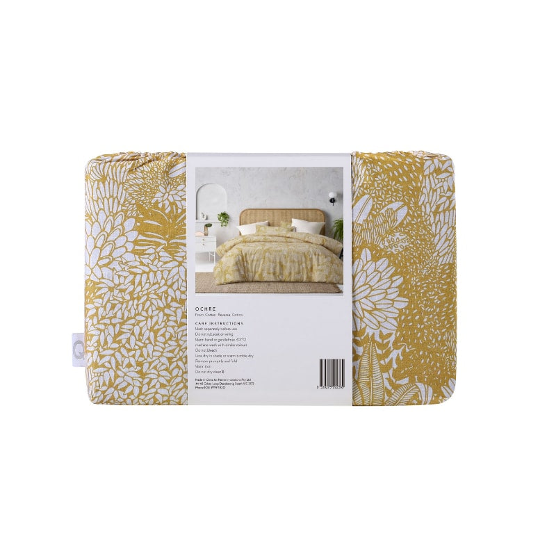Accessorize Otway Washed Cotton Ochre Quilt Cover Set (6721293353004)