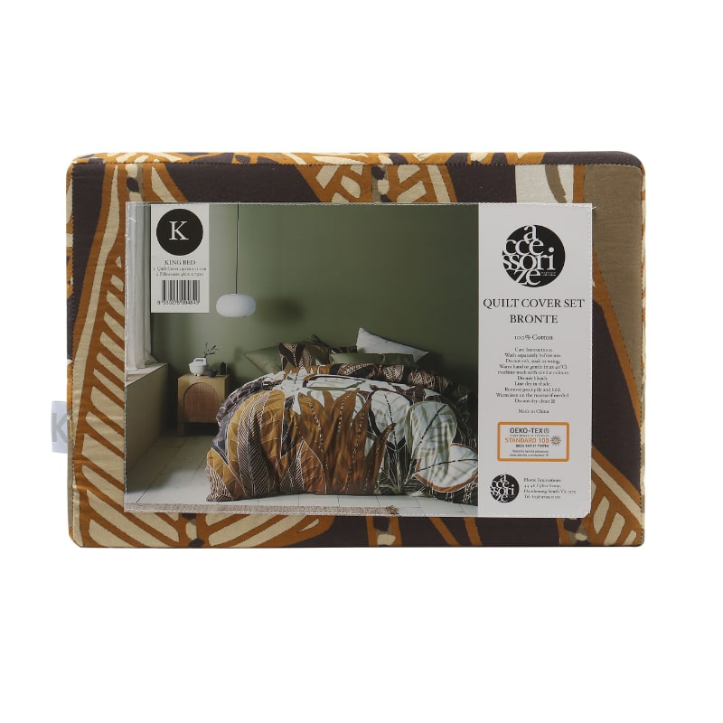 Accessorize Bronte Washed Cotton Printed Quilt Cover Set (6984364851244)