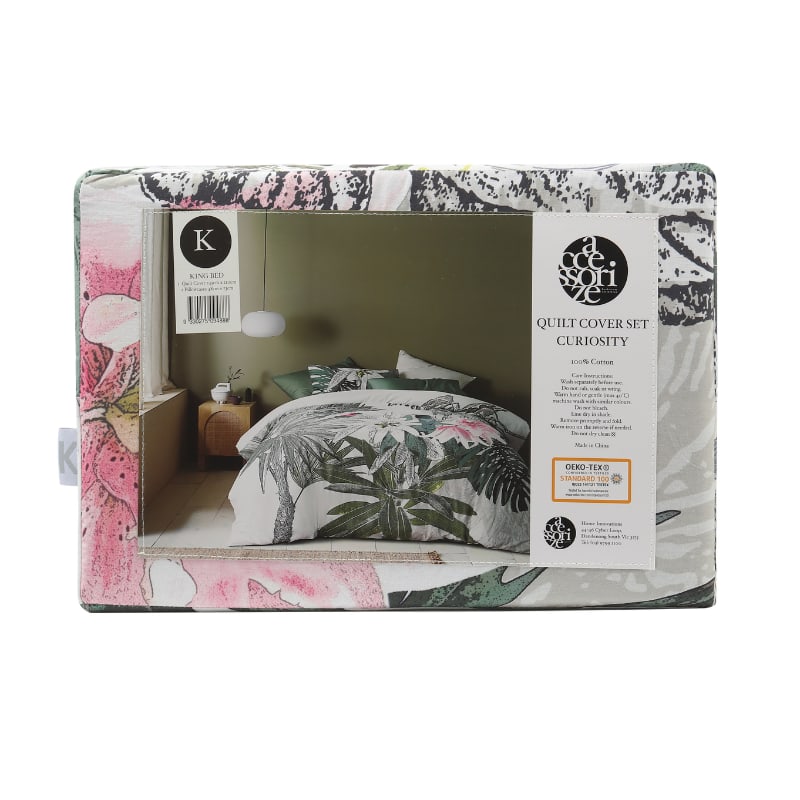 Accessorize Curiosity Washed Cotton Printed Quilt Cover Set (6983615086636)