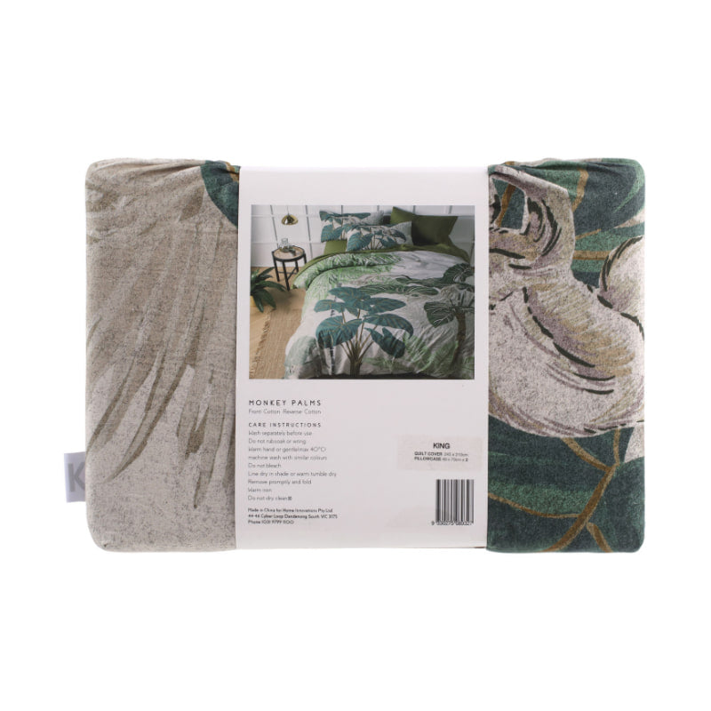 Accessorize Monkey Palms Digital Printed Cotton Quilt Cover Set (6721351876652)